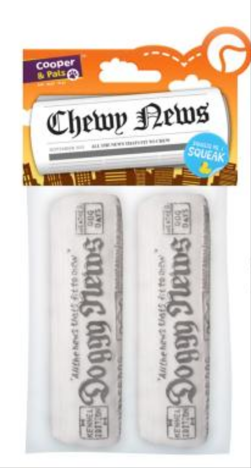 CHEWY NEWSPAPER SQUEAKY DOG TOY