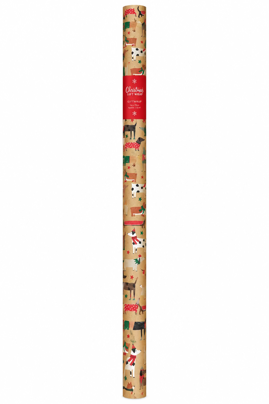CHRISTMAS RECYCLABLE GIFT WRAP 2M RIBBED PET & CARS KRAFT