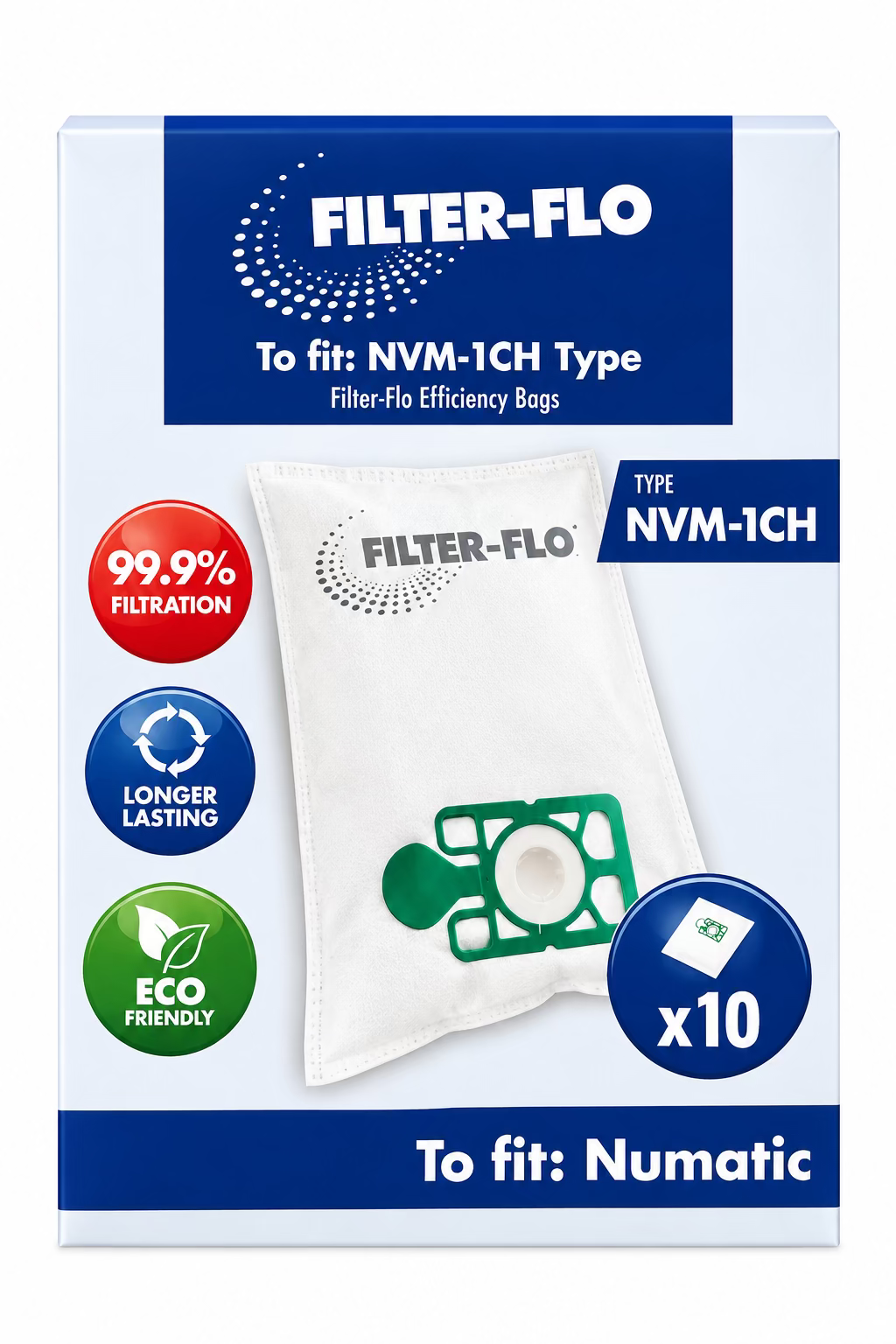 NVM-1CH TYPE FILTER-FLO EFFICIENCY BAGS X10