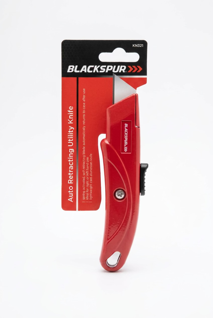 BLACKSPUR AUTO RETRACTING UTILITY KNIFE