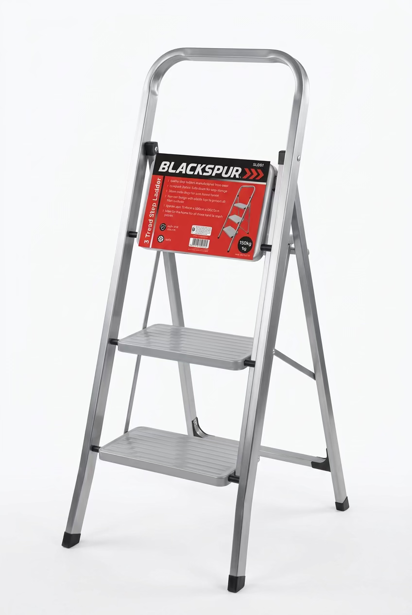 BLACKSPUR 3 TREAD STEP LADDER W44cm X D69cm X H101.5cm