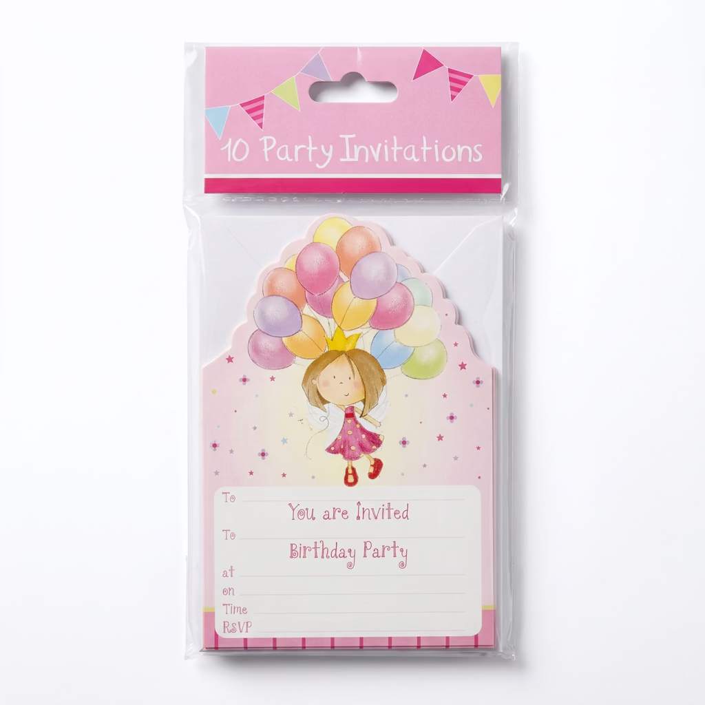 10 BIRTHDAY PARTY INVITATIONS CARD