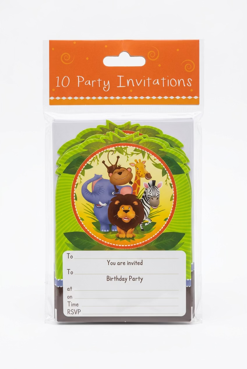 10 BIRTHDAY PARTY INVITATIONS CARD
