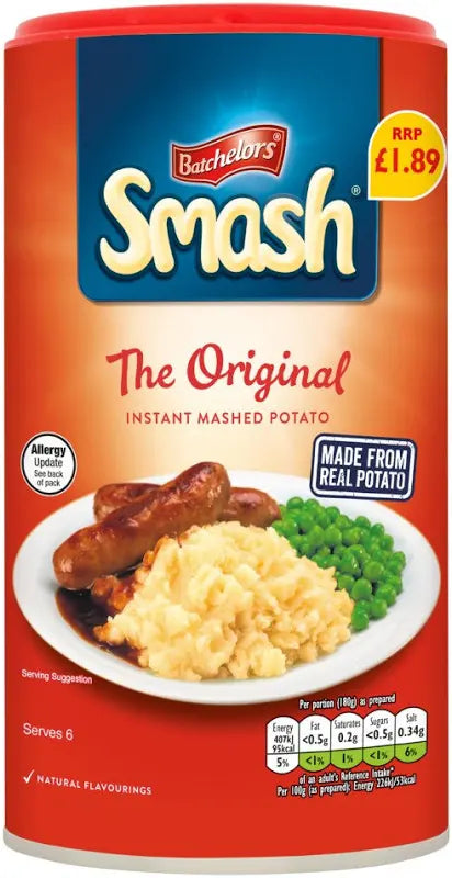 BACHELORS SMASH THE ORIGINAL INSTANT MASHED POTATO 176g