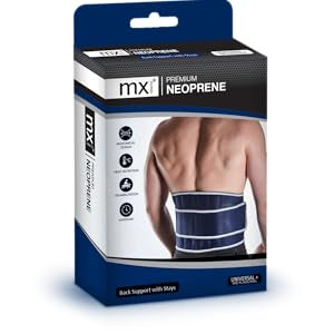 MX HEALTH PREMIUM NEOPRENE BACK SUPPORT WITH STAYS UNIVERSAL - S/M/L