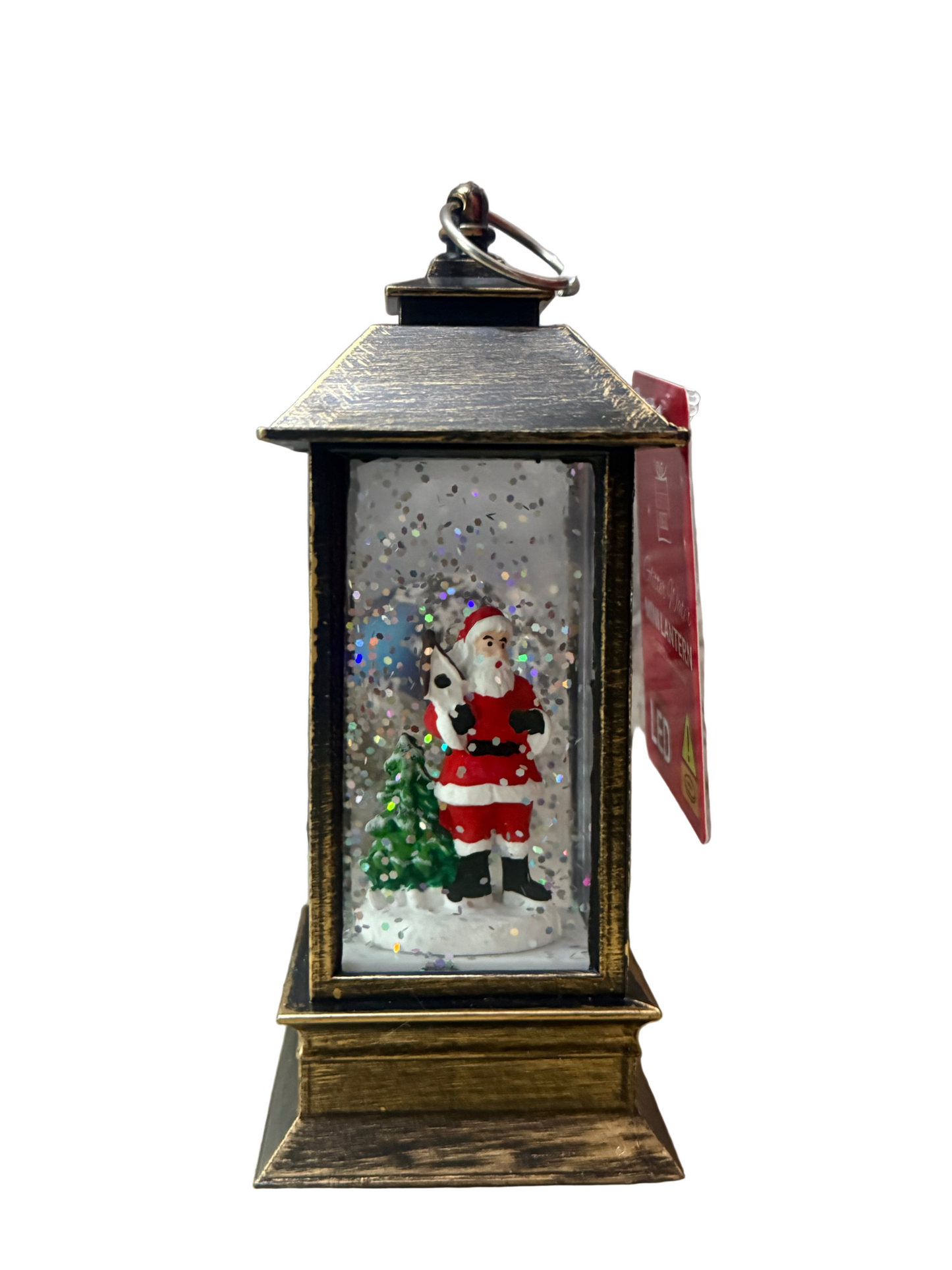Lanterne à eau scintillante miniature Magie de Noël 13cm