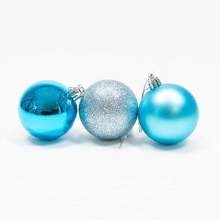 BOULES DE NOËL 6 pièces 6 cm BLEU CLAIR