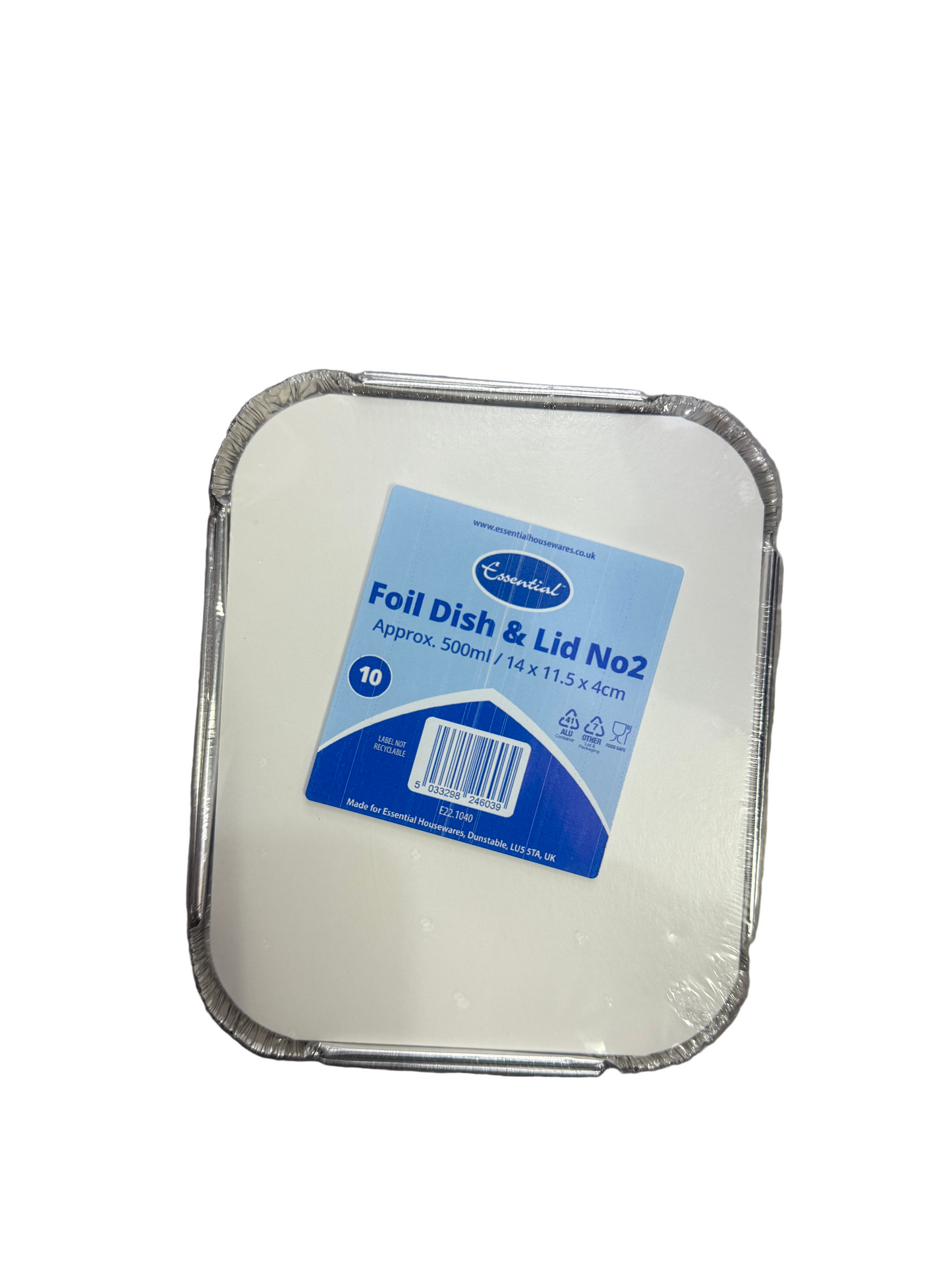 BARQUETTE ALU ET COUVERCLE ESSENTIAL N°2 500ml lot de 10