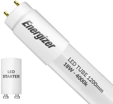 ENERGIZER TUBE LED OPAQUE 4 pieds 18w 2160 LUMENS 6500k LUMIÈRE DU JOUR