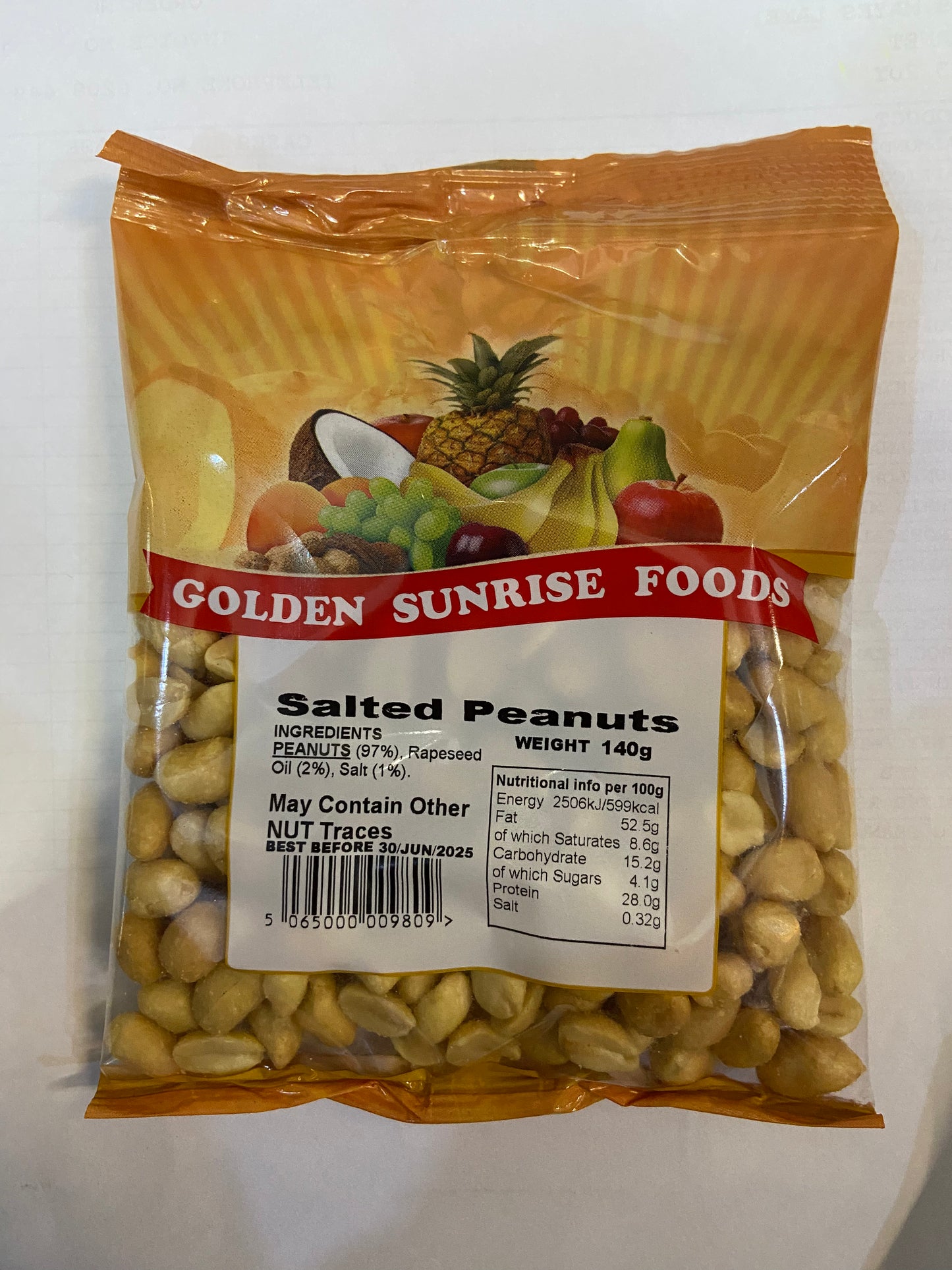 GOLDEN SUNRISE FOODS CACAHUÈTES SALÉES 140g