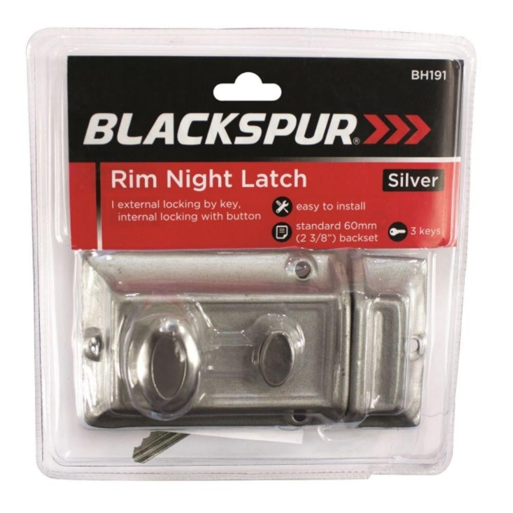 BLACKSPUR RIM NIGHT LATCH SILVER