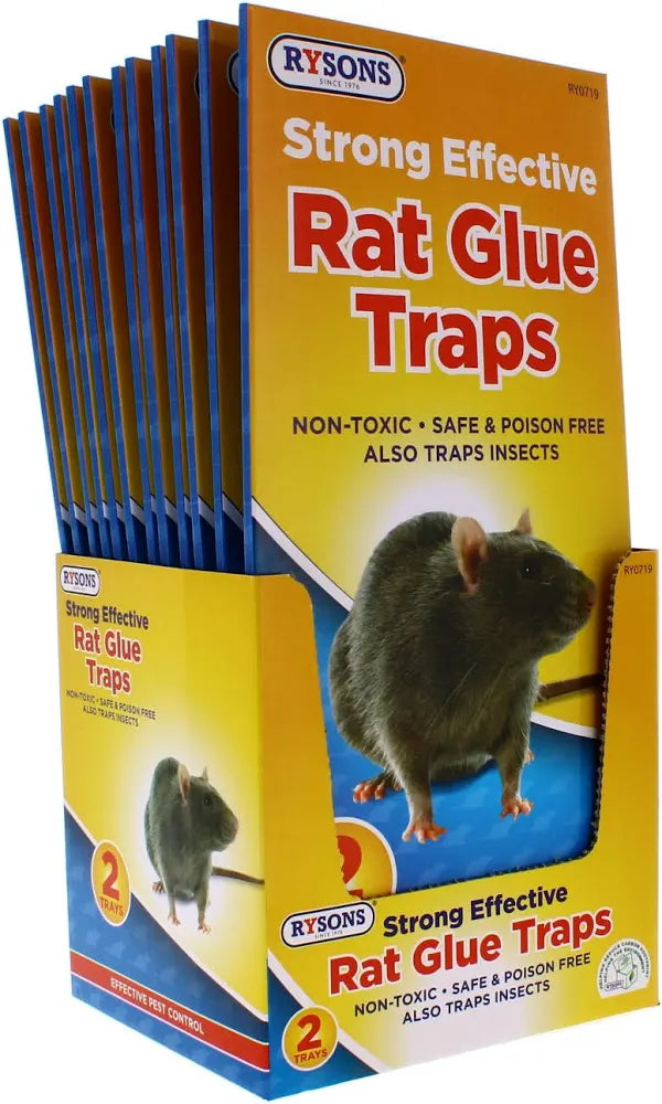 RYSONS PIÈGES À GLUE POUR RATS FORTS ET EFFICACES Paquet de 2