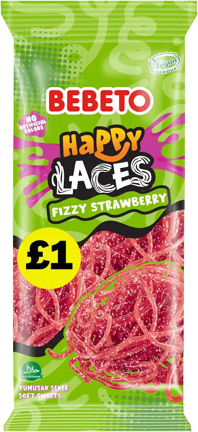 Bebeto Strawberry Fizzy Laces 1 140g