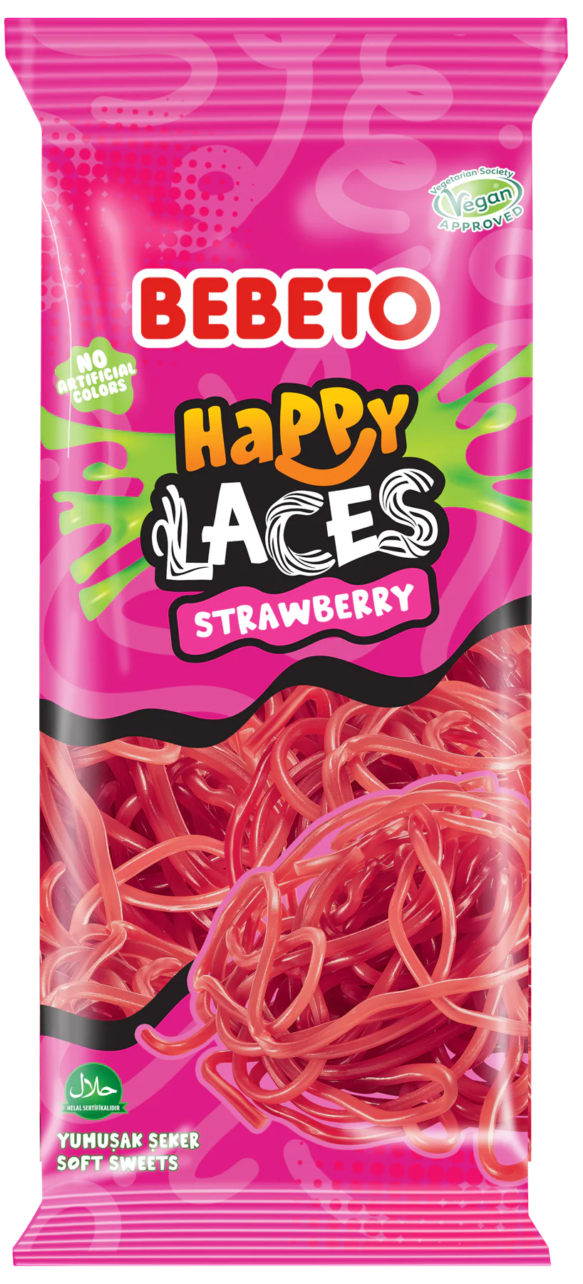 BEBETO HAPPY LACES STRAWBERRY 140g