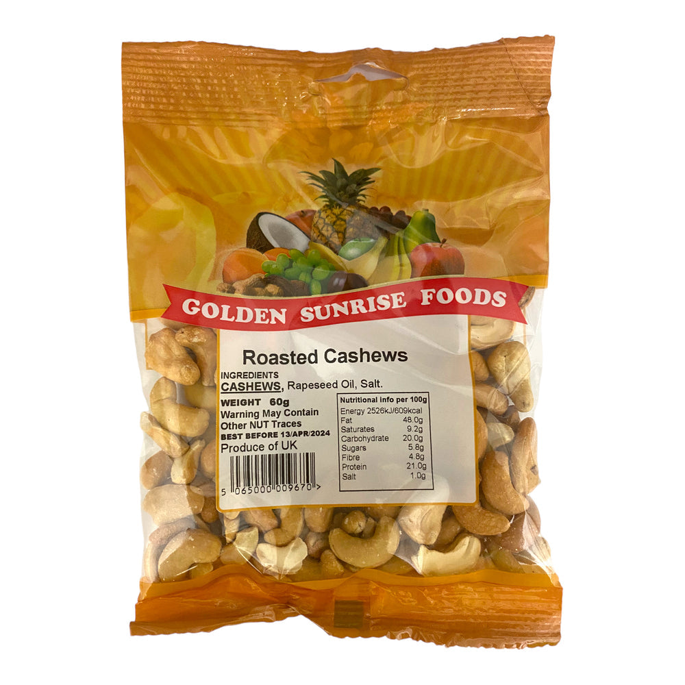 NOIX DE CAJOU GRILLÉES GOLDEN SUNRISE FOODS 60g