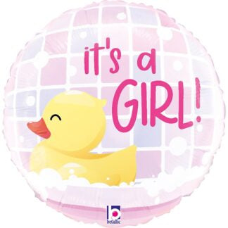 18in IT’S A GIRL RUBBER DUCKY FOIL BALLOON