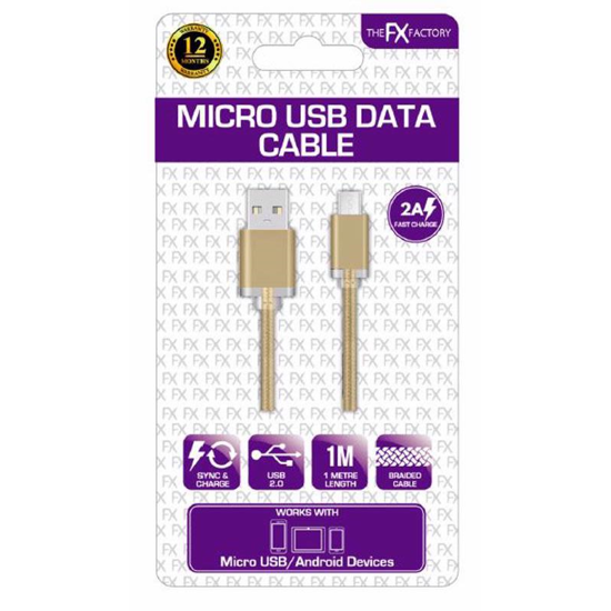 FX MICRO USB DATA CABLE SILVER