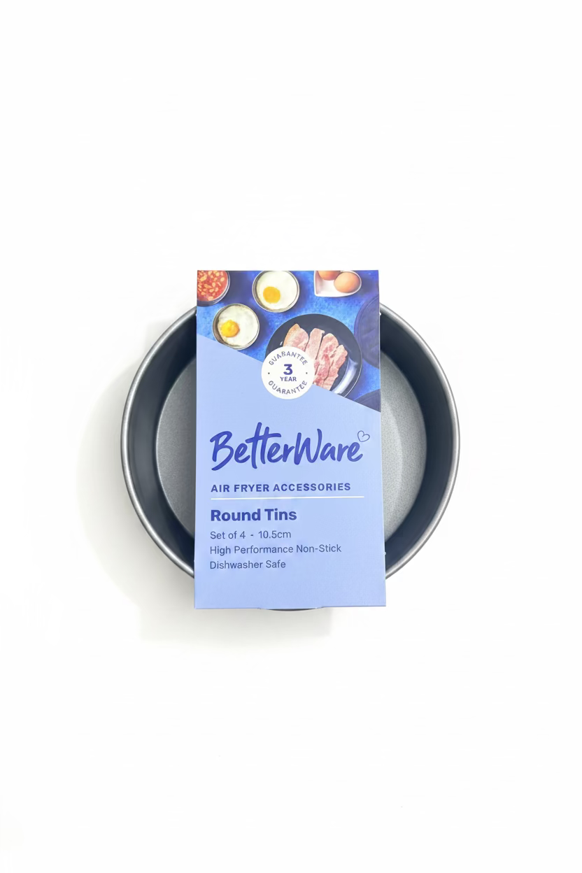 BETTERWARE AIR FRYER ACCESSORIES ROUND TINS 4 SET 10.5cm