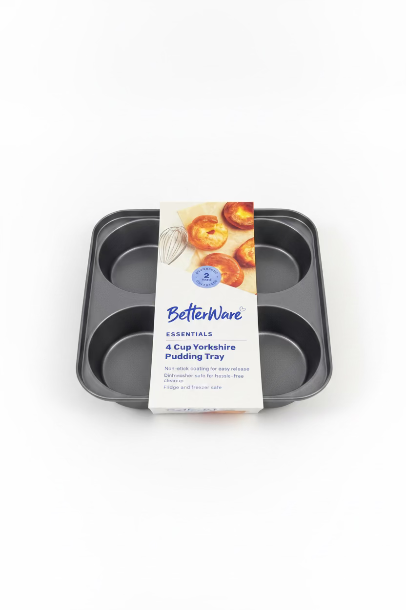 BETTERWARE ESSENTIALS 4 CUP YORKSHIRE PUDDING TRAY