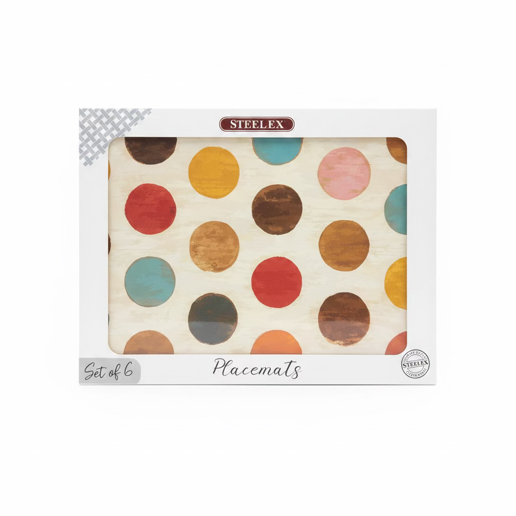 STEELEX RETRO DOTS SET 6 PLACEMATS