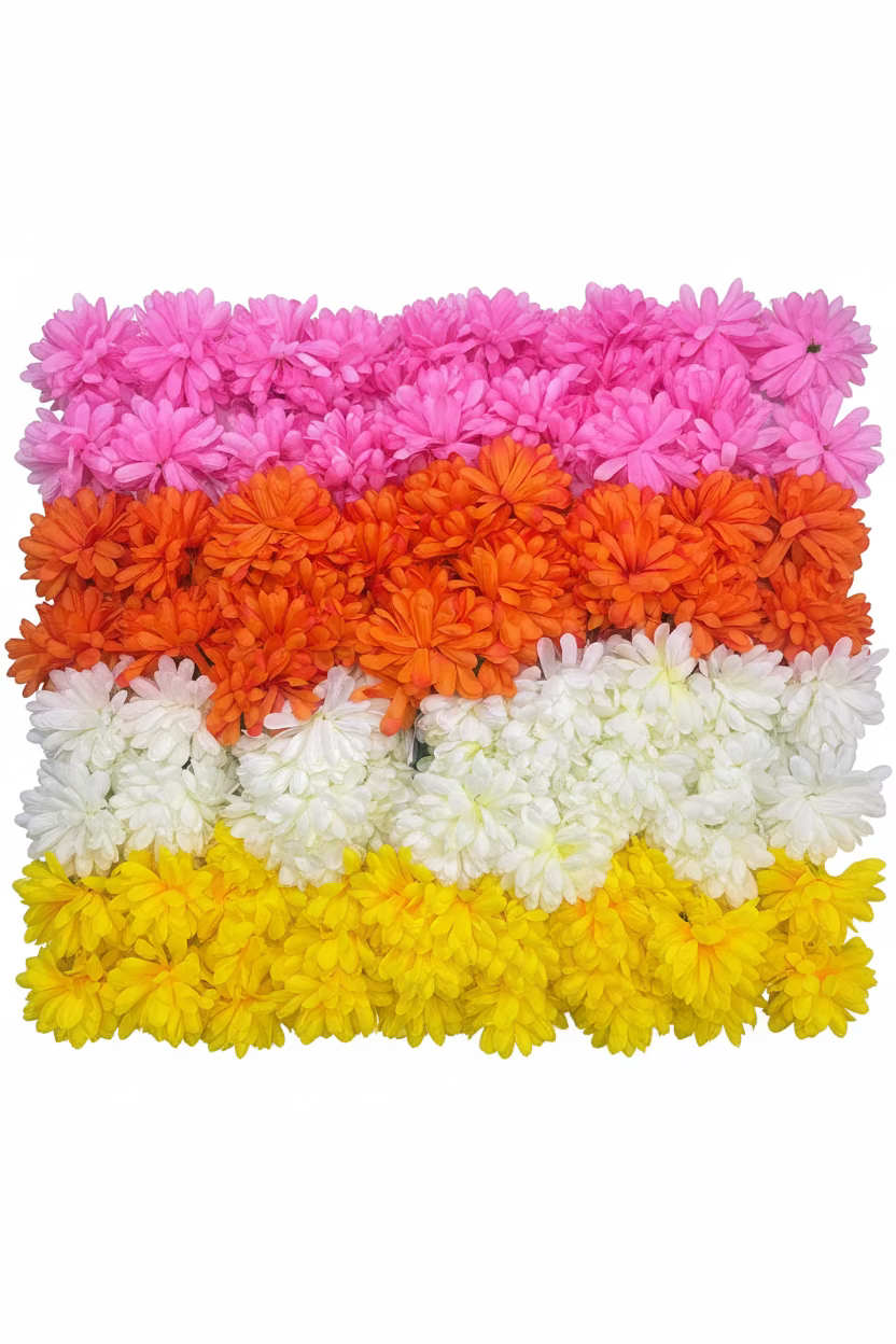 ARTIFICIAL FLOWERS BALL MUM 4 ASSORTED COLOURS