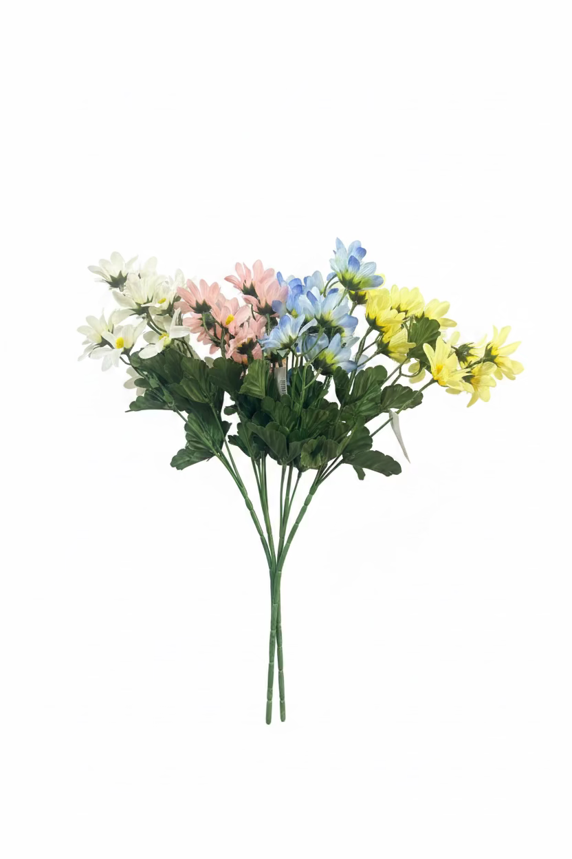 ARTIFICIAL FLOWER MARGUERITE BUSH 4 ASSORTED COLOURS