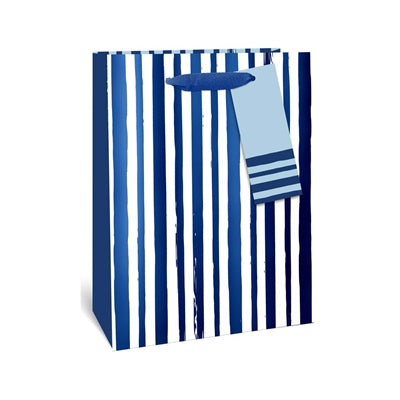 Gift Bag - Blue Stripes Design - Large