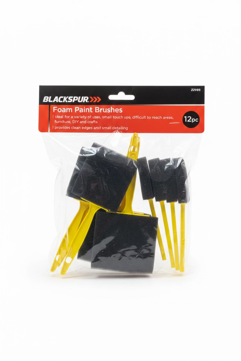 BLACKSPUR FOAM PAINT BRUSHES 12pc
