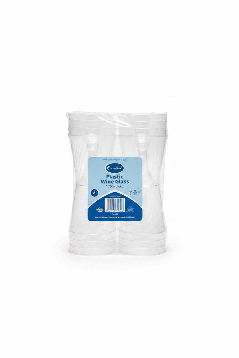 ESSENTIAL PLASTIC WINE GLASS 170ml REUSABLE