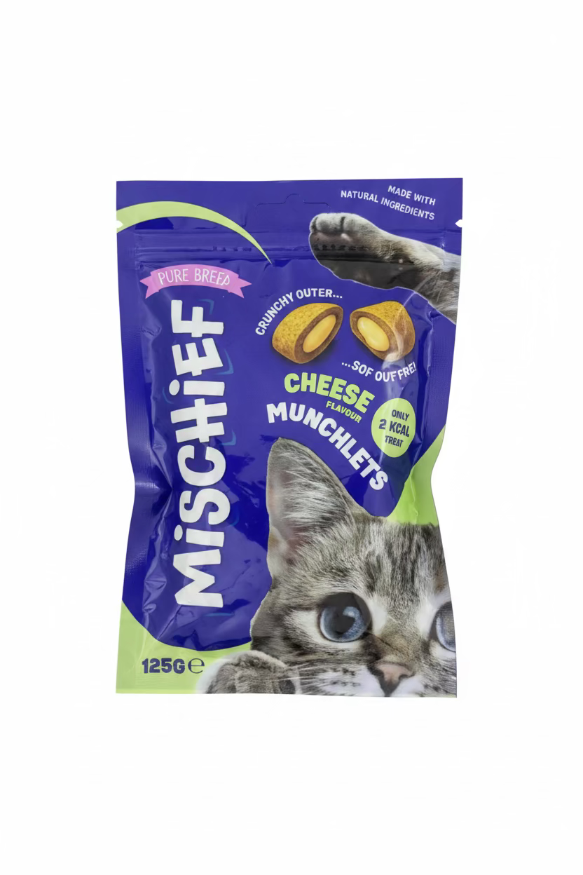 MISCHIEF PILLOW CAT TREATS CHEESE 125g