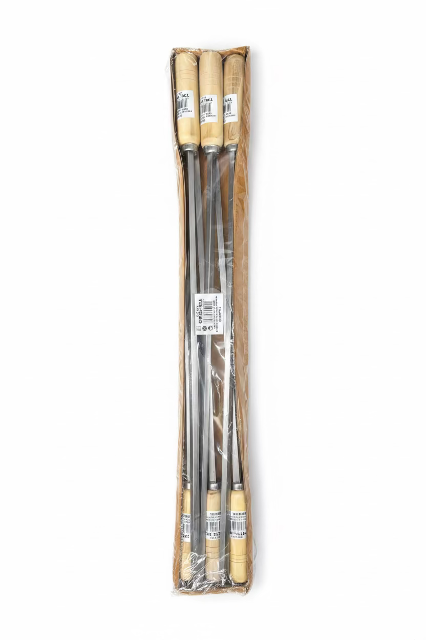 KEBAB STICK WITH HANDLE 8mm-24” WITH SS CAP 6pcs