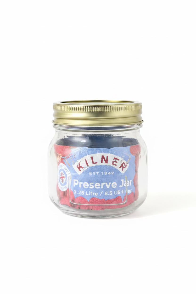 Kilner 0.25 Litre Round Glass Screw Top Lid Preservation Storage Jar