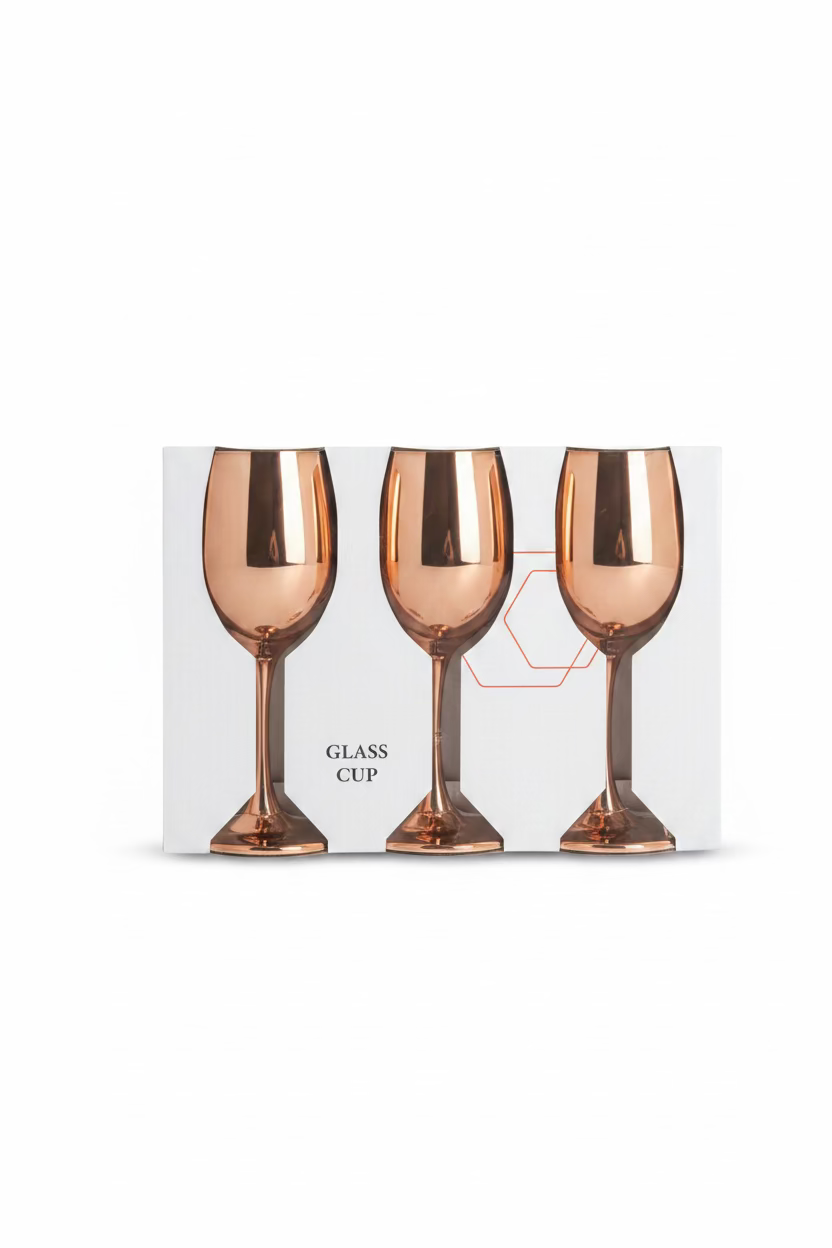 3pcs WINE GLASS SET 320ml ROSE