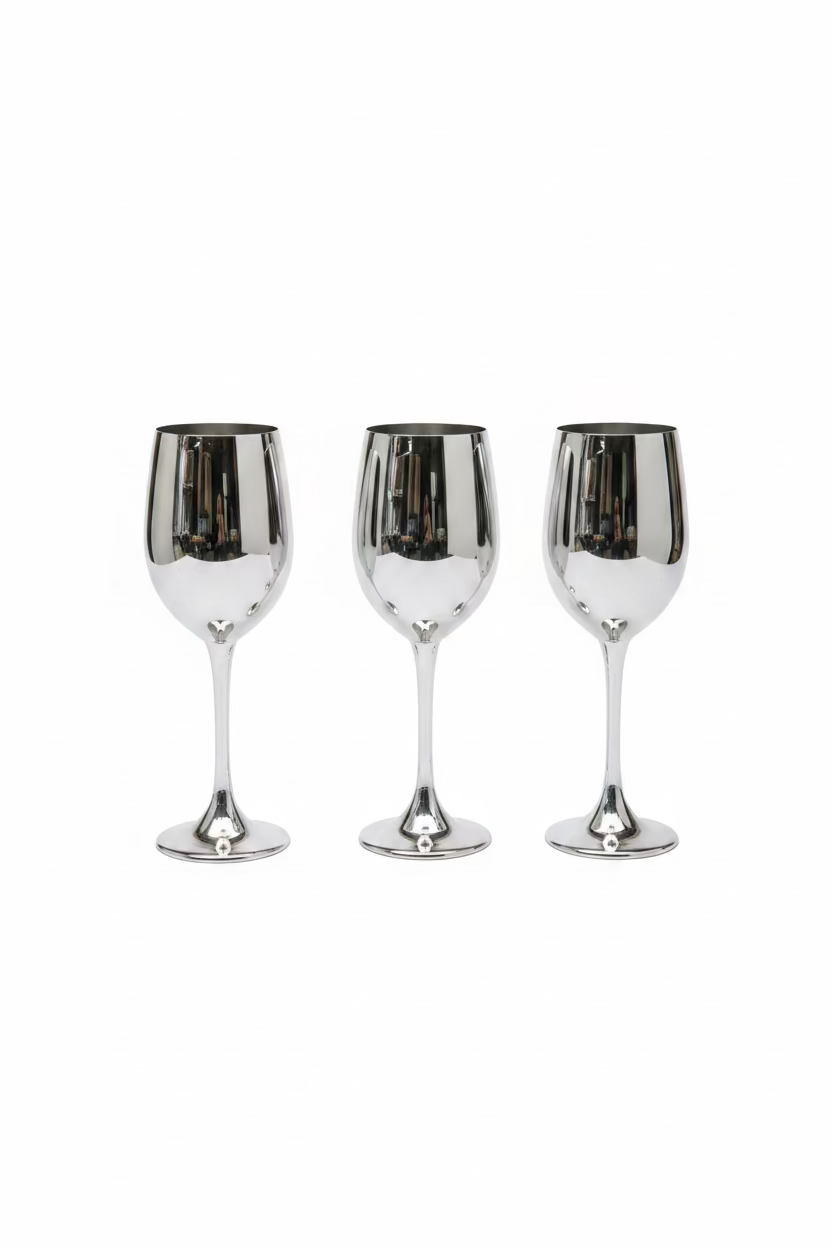 3pcs WINE GLASS SET 320ml SILVER