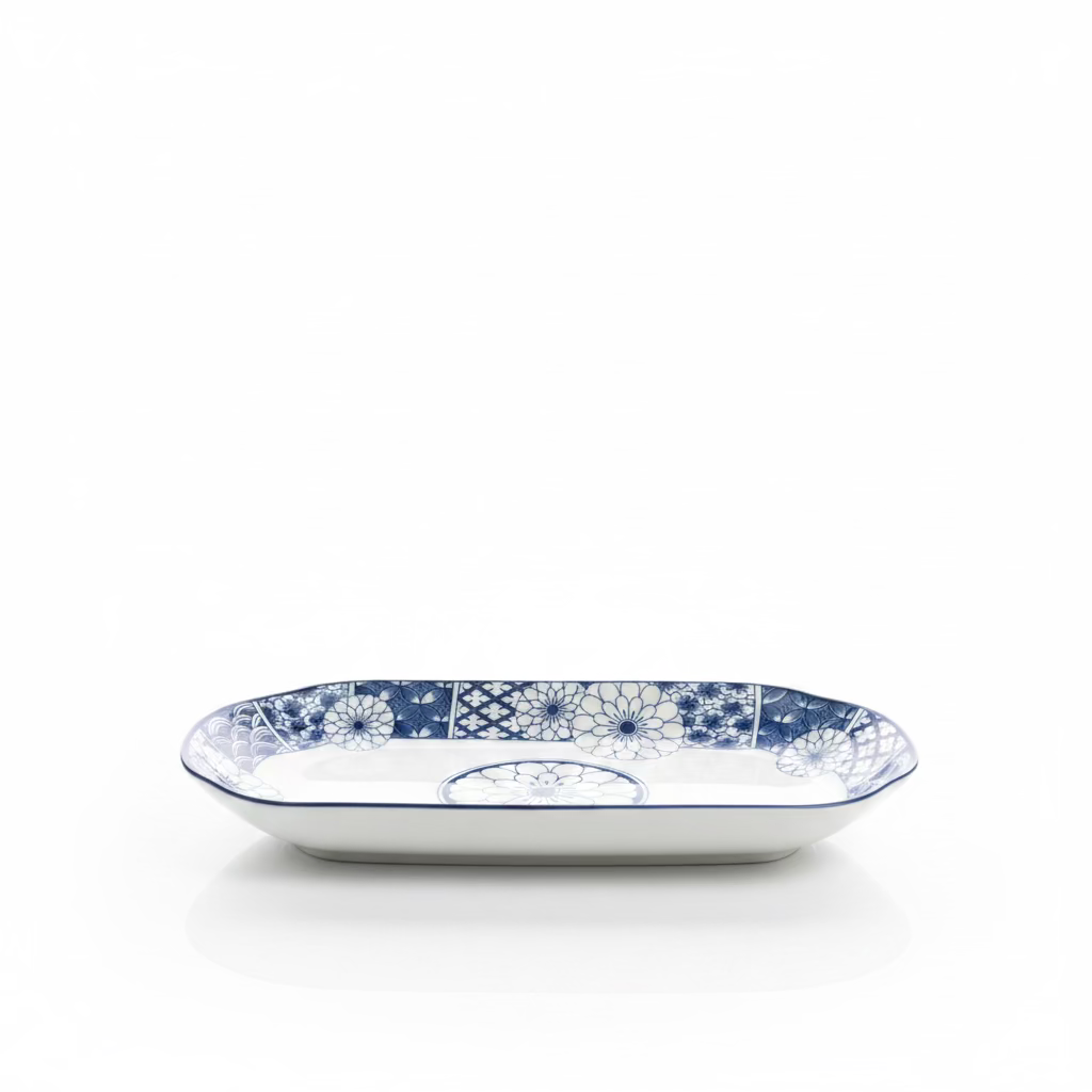 12.5” BLUE AND WHITE PLATE