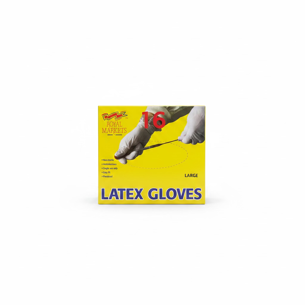 ROYAL MARKETS LATEX GLOVES 16pk LARGE