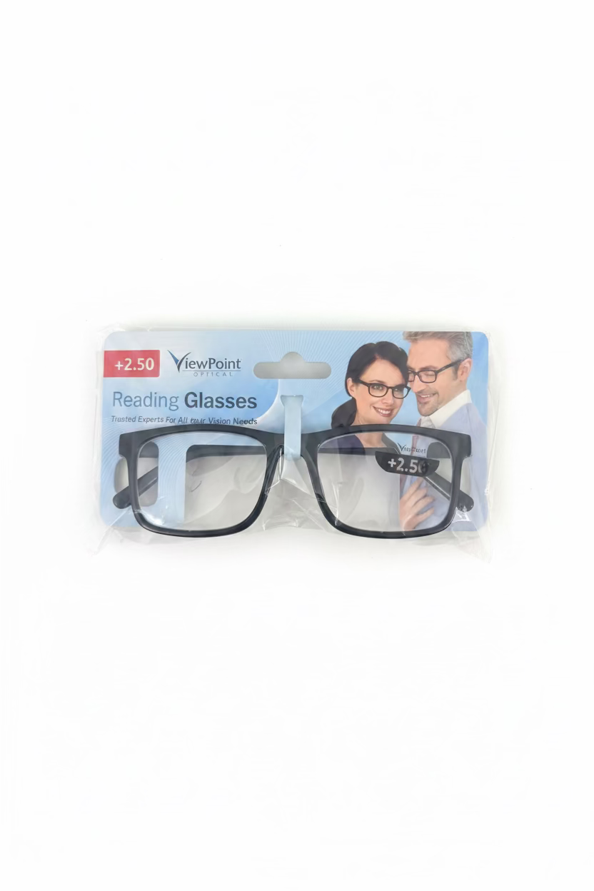 VIEW POINT OPTICAL +2.50 UNISEX FRAME READING GLASSES