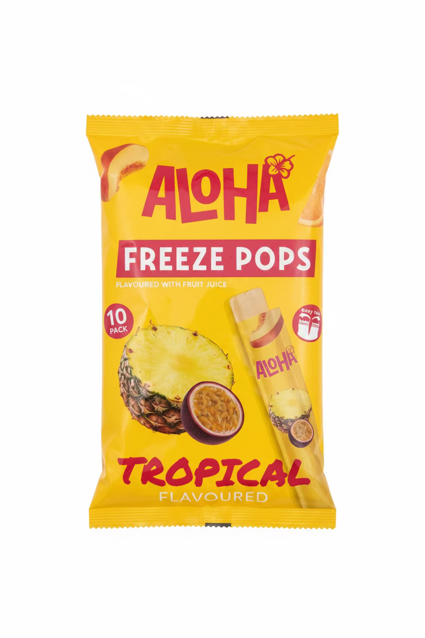 Aloha 10x50ml Mocktail Freeze Pops Tropical Flavoured