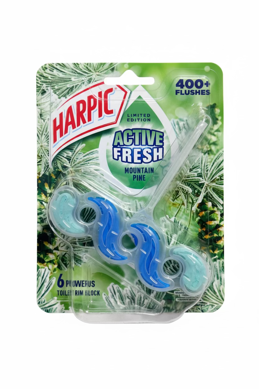 HARPIC ACTIVE FRESH MOUNTAIN PINE TOILET RIM BLOCK 35g