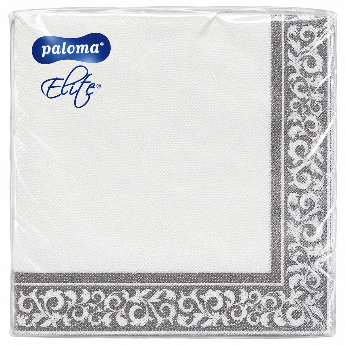 PALOMA 20pk 2ply 40x40cm SILVER BORDURE NAPKIN