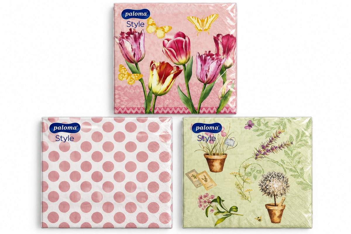 PALOMA 3ply 33x33cm ANA COLLECTION NAPKINS ASSORTED DESIGNS
