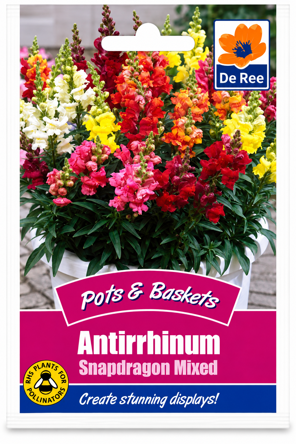 DE REE POTS & BASKETS ANTIRRHINUM SNAPDRAGON MIXED