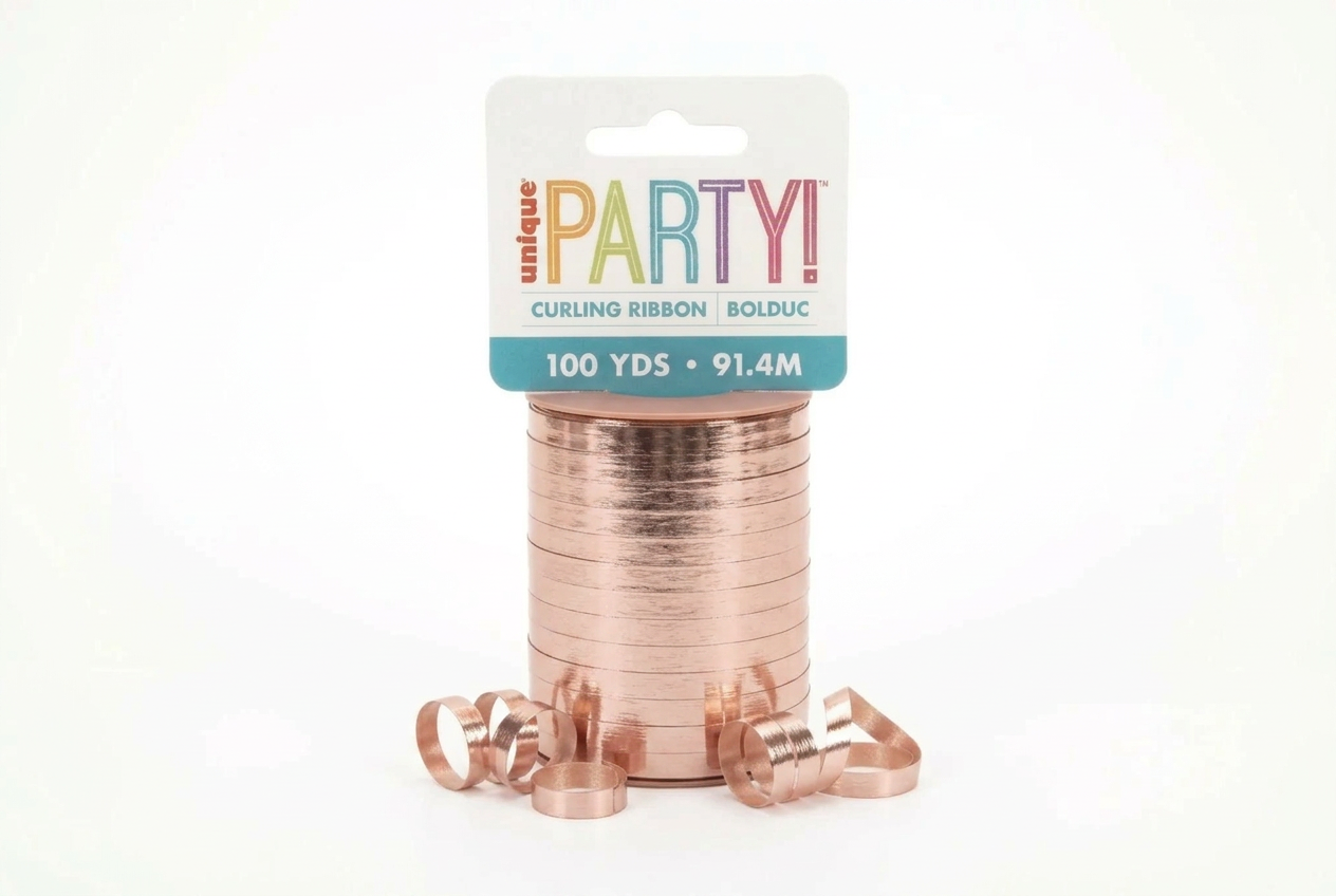 UNIQUE PARTY CURING RIBBON 50yds 45.7m ROSE GOLD