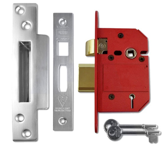 Sashlocks, 5-Lever, CP Strike Box 63mm (2.1/2") - Visipacked