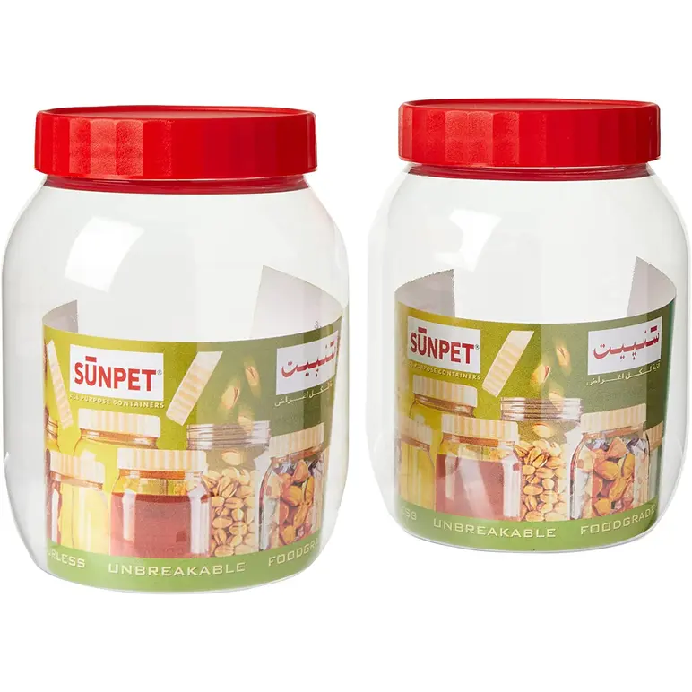 POT ROND DE RANGEMENT ALIMENTAIRE SUNPET EN PLASTIQUE 750 ML LOT DE 2