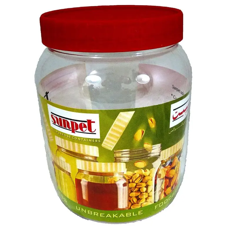 SUNPET PLASTIC FOOD STORAGE ROUND PET JAR 1000ML