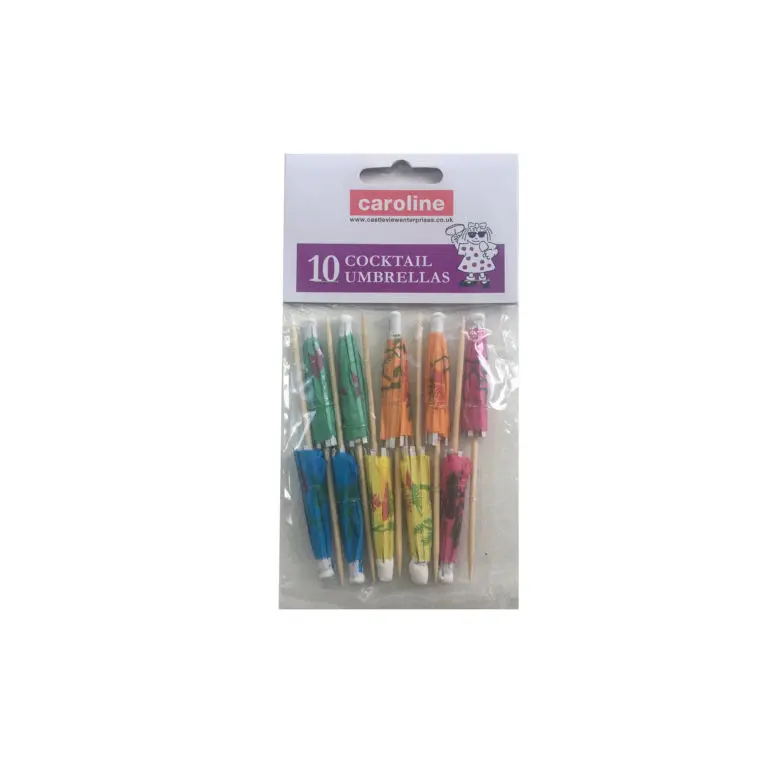 CAROLINE PAPER COCKTAILS UMBERELA PARASOLS PACK OF 10