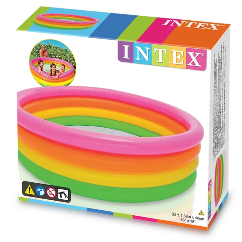 INTEX INFLATABLE 4 RING SUNSET GLOW POOL 1.68M X 46CM - 66" x 18"