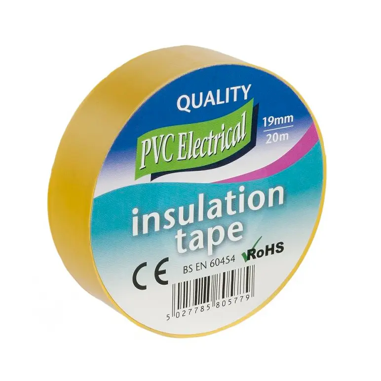 RUBAN ISOLANT ÉLECTRIQUE EN PVC JAUNE 19mm/20m