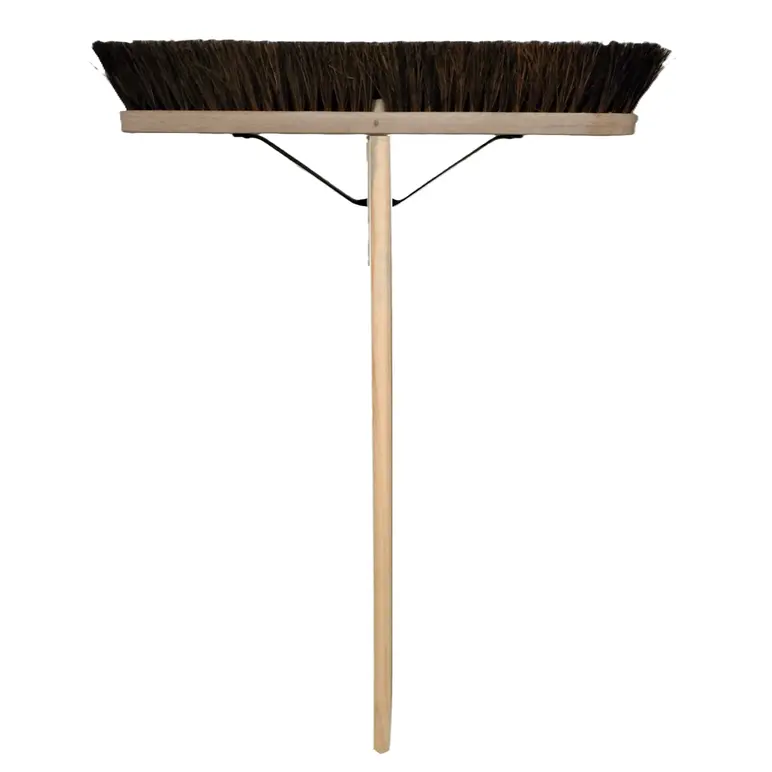 CHARLES BENTLEY STIFF BASSINE BROOM 24" WITH WOODEN HANDLE